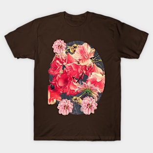 Vintage Flowers with Bees T-Shirt